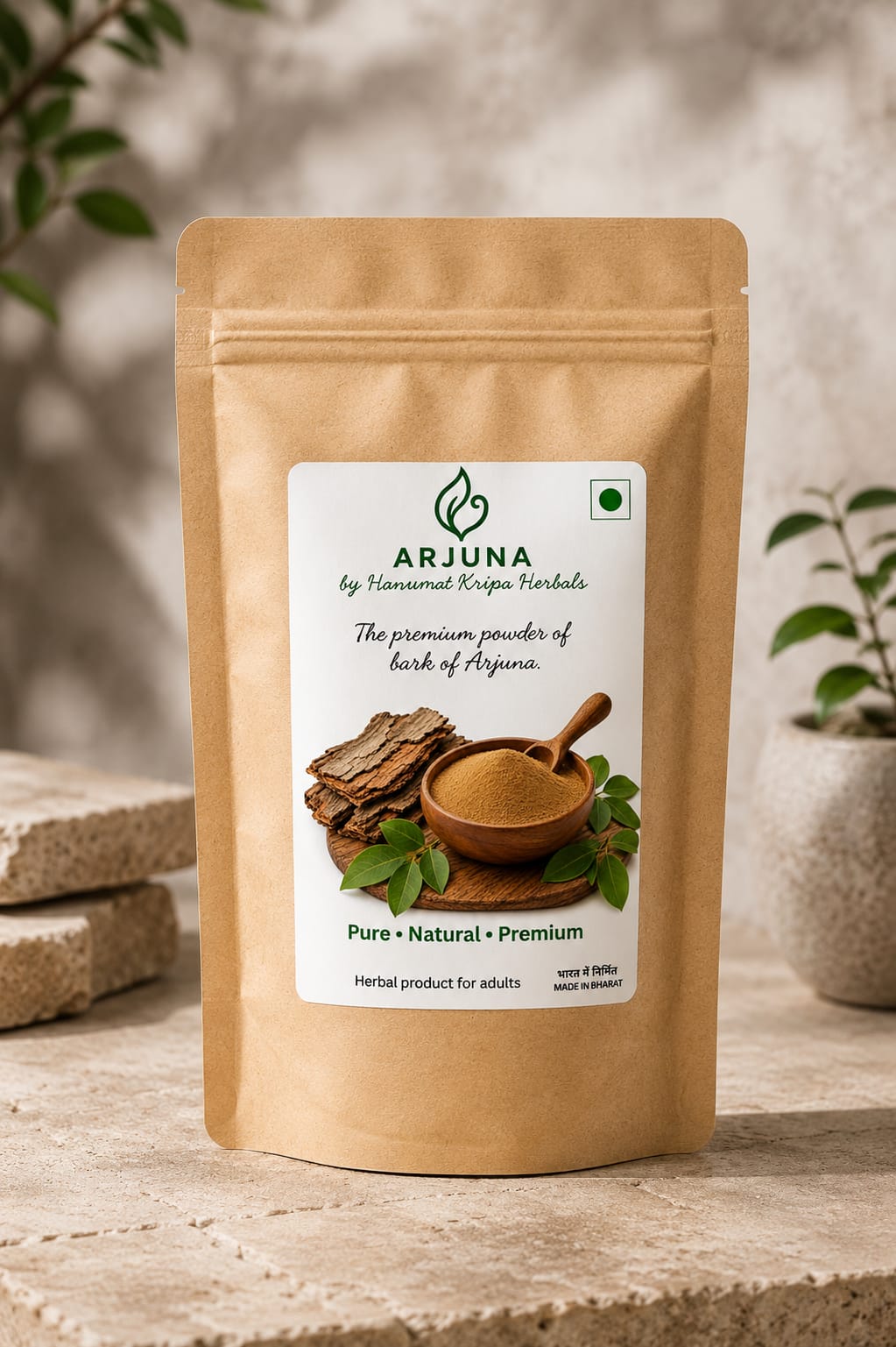 Arjuna herbal powder pouch