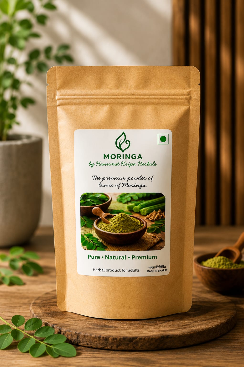 Moringa herbal powder pouch
