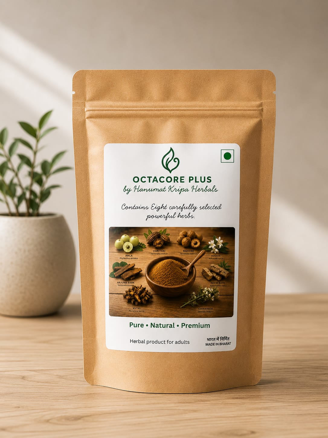 OctaCore Plus premium herbal blend pouch by Hanumat Kripa Herbals